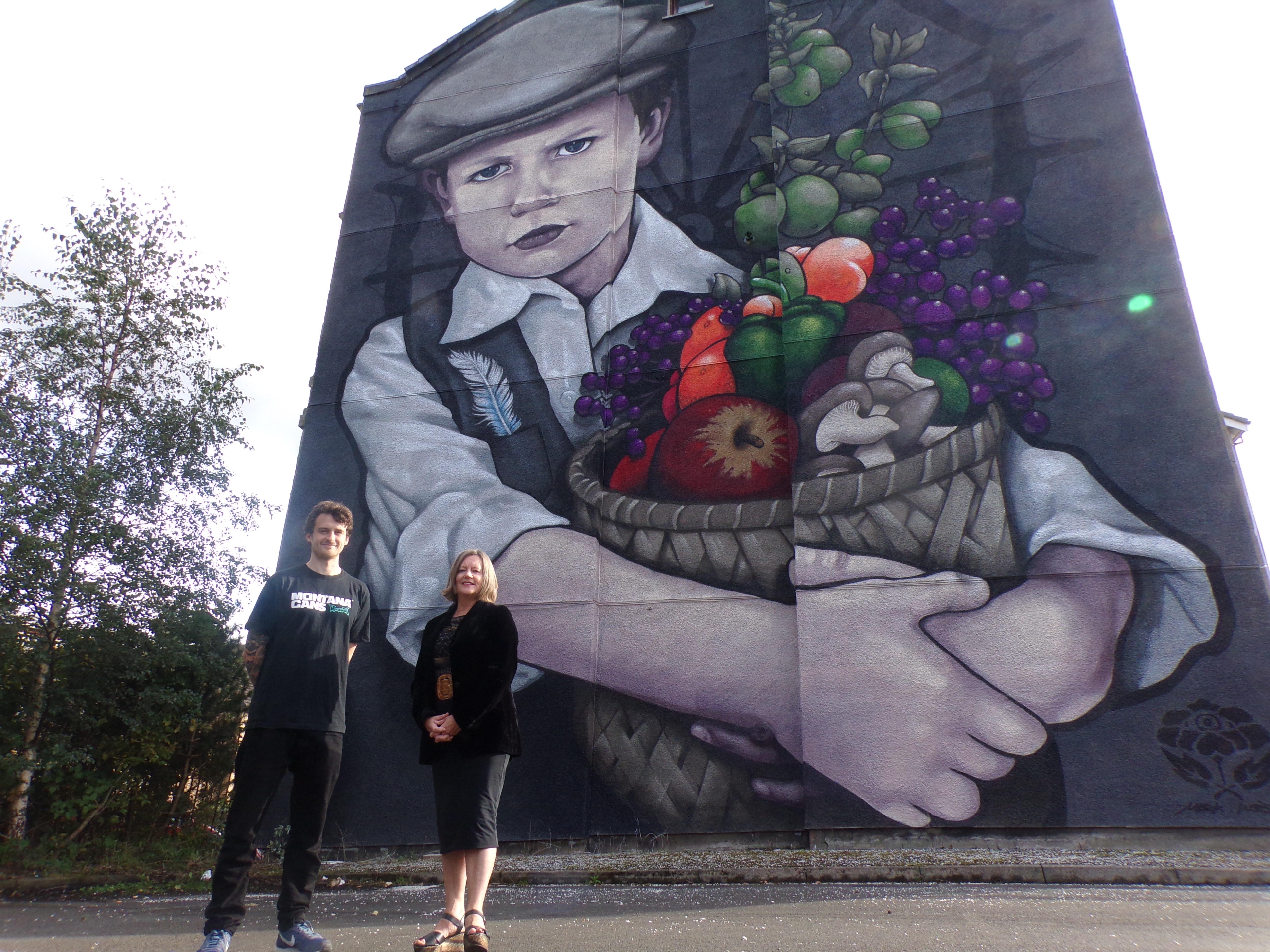 A stunning work of art &hellip;&hellip;&hellip; Kathleen and Mark at the mural in Castle Street